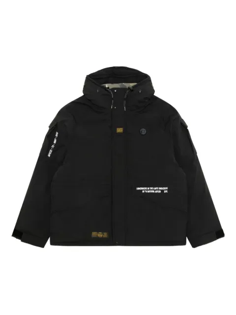 AAPE BY *A BATHING APE® hooded patch-detail jacket Black ADN7739XXP