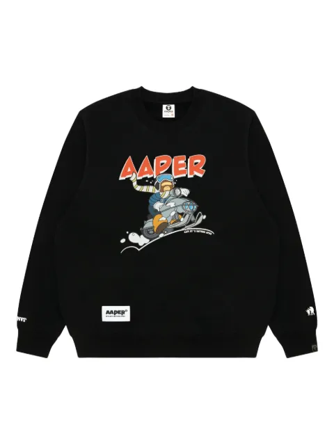 AAPE BY *A BATHING APE® graphic-print crew-neck sweatshirt Black ASWC367XXP