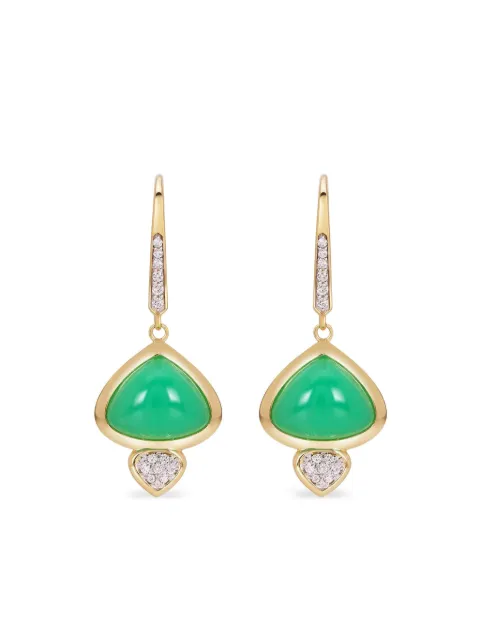 MARINA B 18K yellow gold Trisolina chrysoprase and diamond drop earrings Gold EATM09YDC