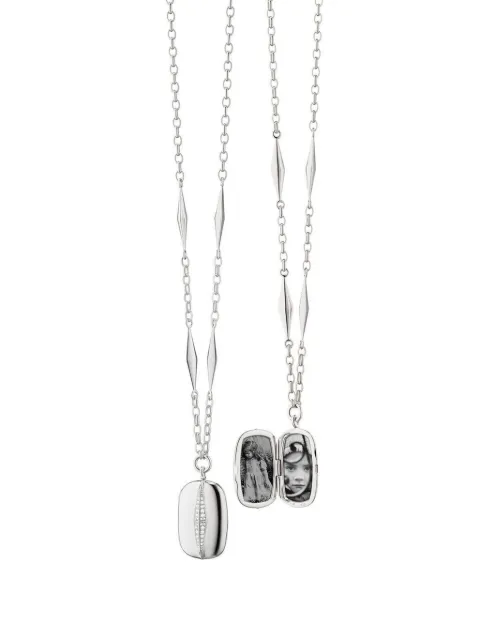 MONICA RICH KOSANN Points North locket necklace Silver 43193
