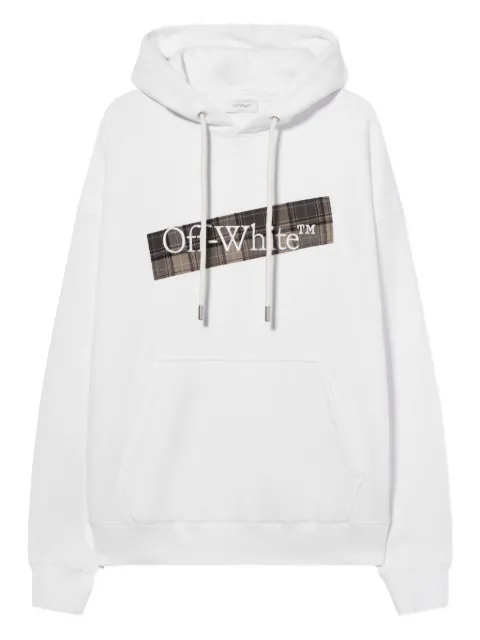 Off-White Diagonal flannel hoodie White OMBB085F25FLE00S0110