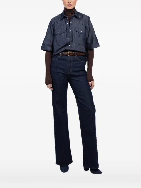 CISSA Safari buttoned pocket shirt Blue SA1011DARK