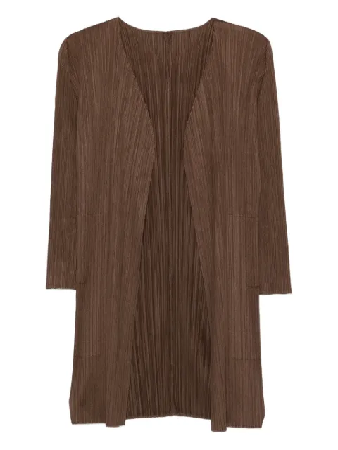 Pleats Please Issey Miyake pleated coat Brown PP58JA406