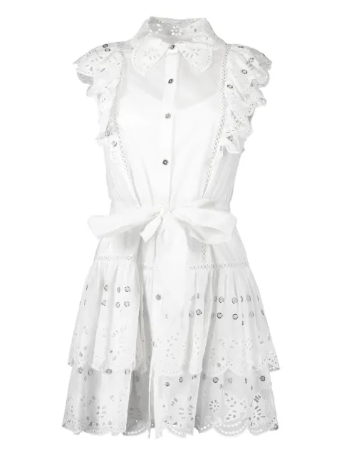 Christy Lynn Tyler ruffled-eyelet mini dress White CLD481F100