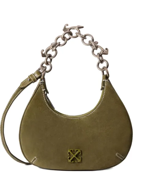 Off-White Hemisphere suede tote bag Green OWNN184F25LEA0035800