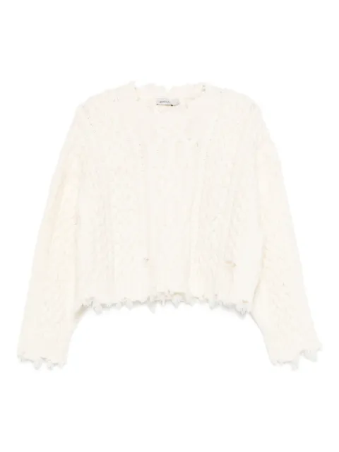 SIMKHAI Felix cable-knit frayed knitwear White 5253193K