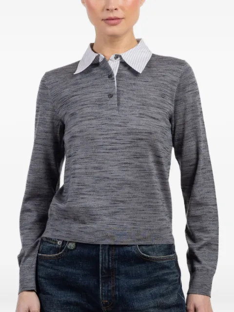 WE-AR4 The Charlie long-sleeves polo top Grey RSW0286034