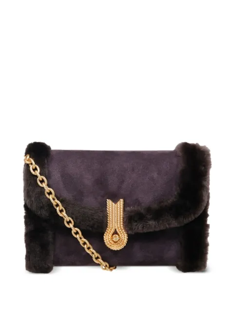 amato daniele fur-trim chain satchel Purple 877864A
