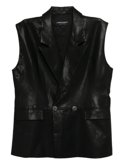 Cynthia Rowley leather waistcoat Black 25F1JK02LE