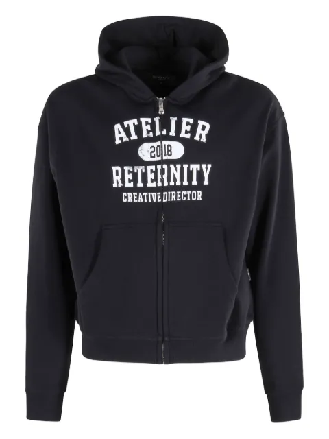 RETERNITY logo-print hoodie Black 1001252060