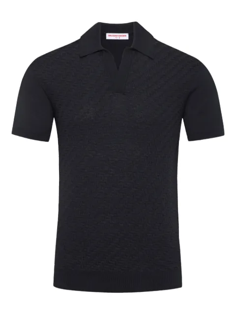 Orlebar Brown Horton jacquard polo-collar top Blue 281496