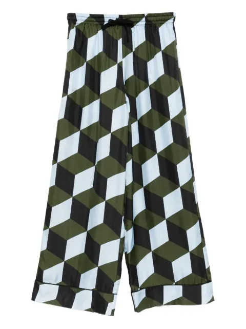 Cynthia Rowley geometric-print trousers Blue 25F1PT10SK
