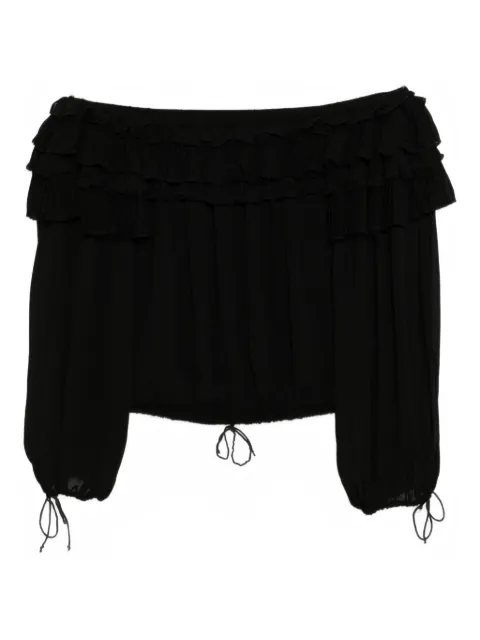 Cynthia Rowley ruffled blouse Black 25F1TP22PL