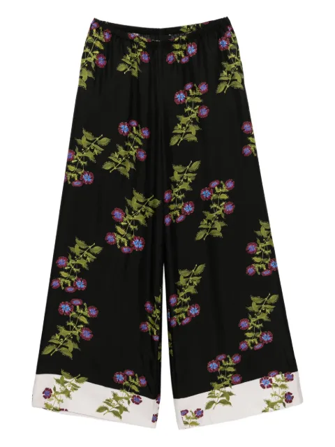 Cynthia Rowley floral-print trousers Black 25F1PT08SK