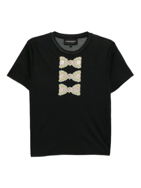 Cynthia Rowley foil-print T-shirt Black 25F1TP05CO