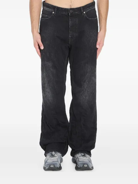 Balenciaga logo-patch distressed jeans Black 851352TTW7