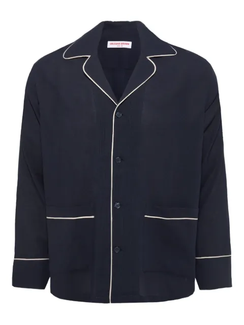 Orlebar Brown Murray piped-trim overshirt Blue 281487