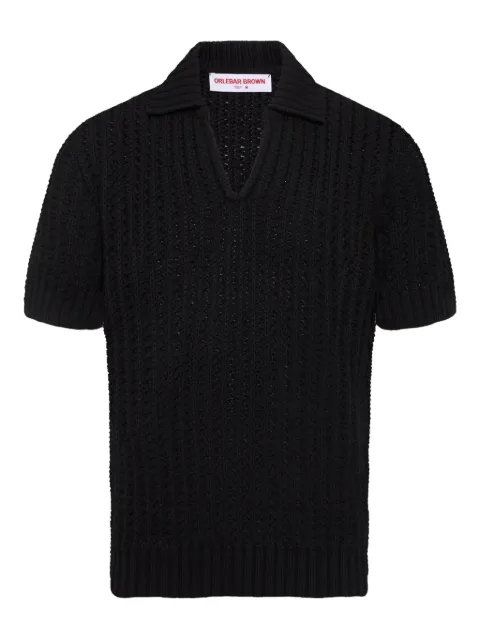 Orlebar Brown Swift crochet-knit top Black 281501