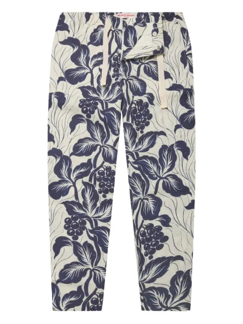 Orlebar Brown Alex floral-print linen trousers Blue 281557