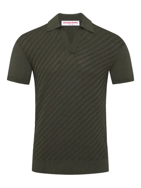 Orlebar Brown Horton jacquard polo-collar top Green 281495