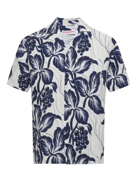 Orlebar Brown Maitan floral linen shirt White 281551