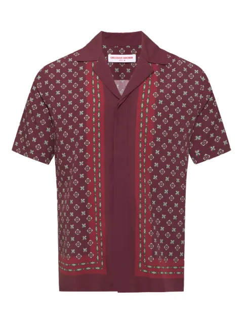 Orlebar Brown Maitan Luminis Border geometric-patterned shirt Red 281513