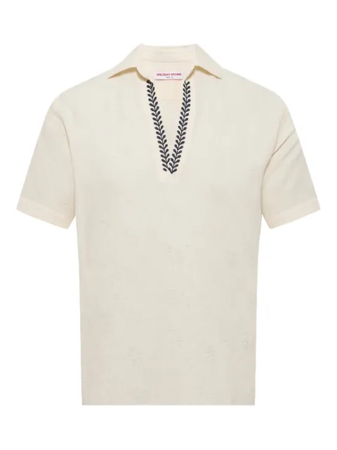 Orlebar Brown Ridley embroidered short-sleeve top White 281522