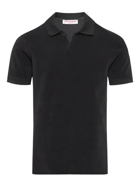 Orlebar Brown towelling polo shirt Black 281491