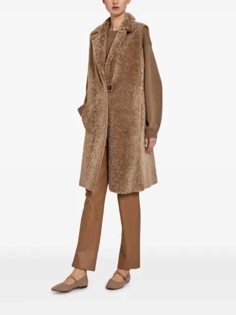 Manzoni 24 buttoned textured coat Brown 25M1030S23NL8A
