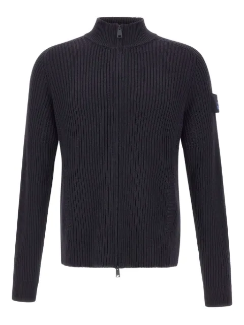 Premiata ribbed-knit zip-up cardigan Blue PMG25BLUE