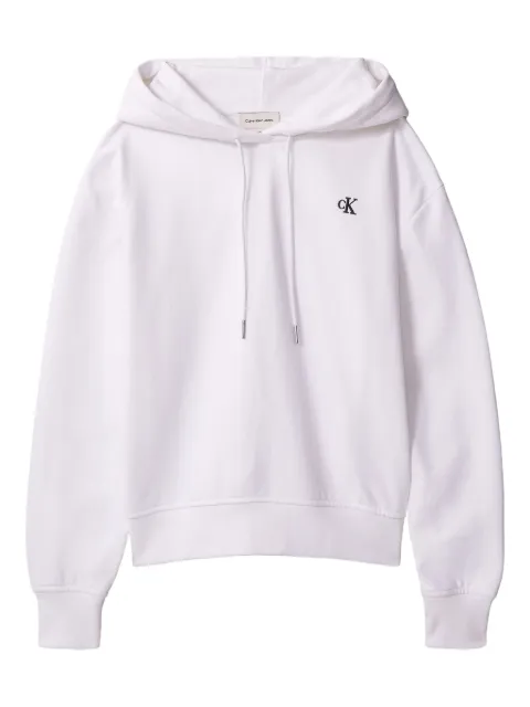 Calvin Klein Jeans embroidered logo hoodie White LV047C224GYAA