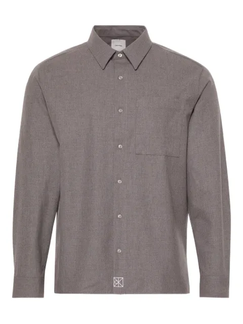 Calvin Klein pocket long-sleeved shirt Grey LV04LD115GPSX