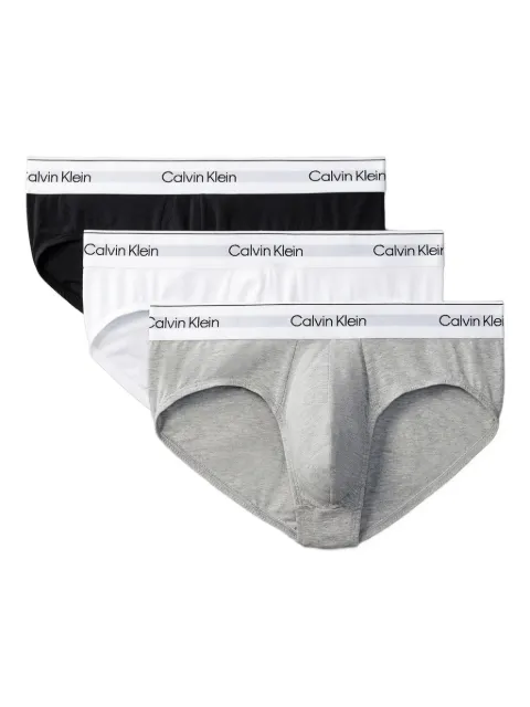 Calvin Klein Underwear logo waistband 3-pack briefs White LV00NB4388MP1
