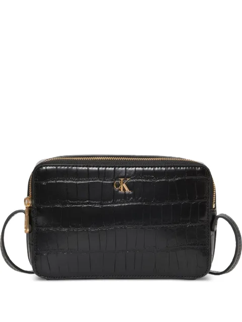 Calvin Klein logo-plaque zip shoulder bag Black LV04F3285GYIH
