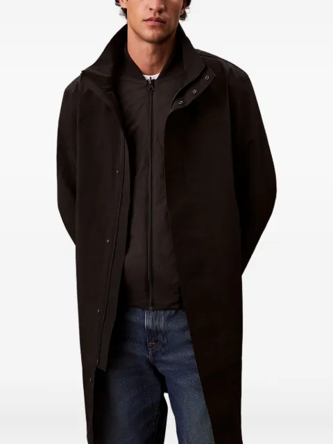 Calvin Klein logo-detail hooded coat Black LV04LD518GUB1