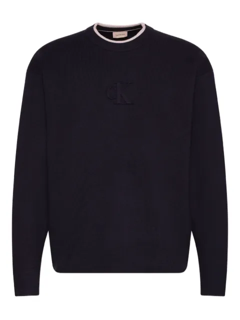 Calvin Klein Jeans logo crew-neck knitwear Blue LV04RD300GCEF
