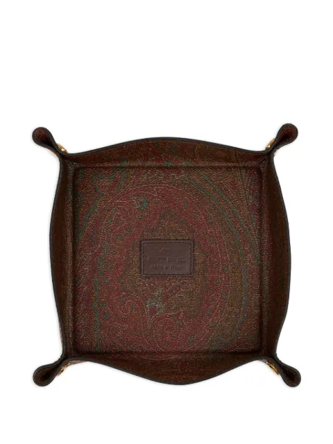 ETRO HOME paisley square tray(15cm x 15cm) Brown UHGE0009AX155