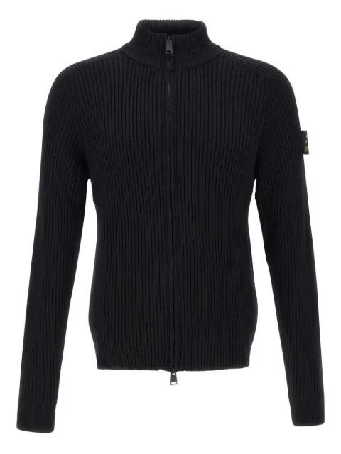 Premiata ribbed-knit zip-up cardigan Black PMG25BLACK