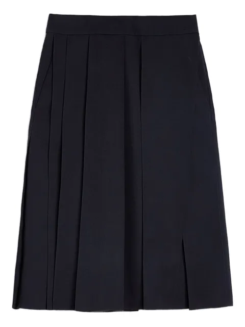 Jil Sander wool gabardine pleated skirt Blue J02MA0357J40002