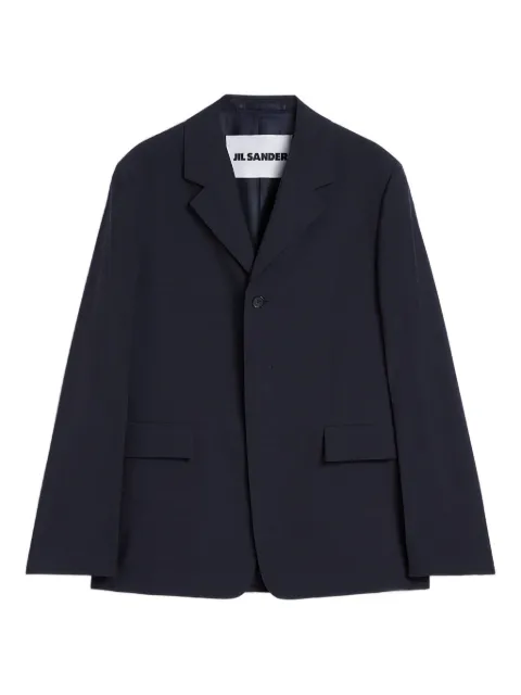 Jil Sander wool poplin tailored jacket Blue J22BN0281J40249