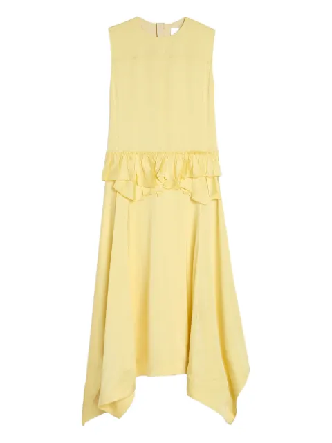 Jil Sander ruffle-detail asymmetrical dress Yellow J02CT0575J65022
