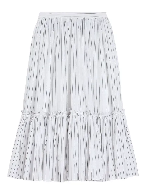 Jil Sander striped gathered midi skirt White J02MA0373J45329