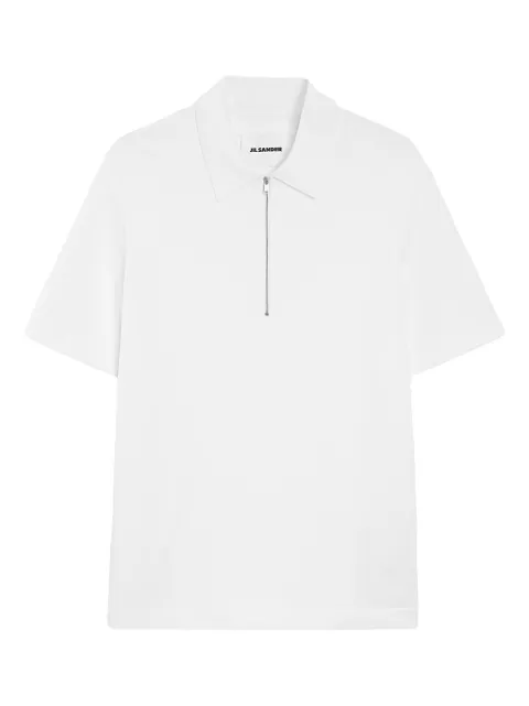 Jil Sander zip-up knitted polo shirt White J61GL0002J20336
