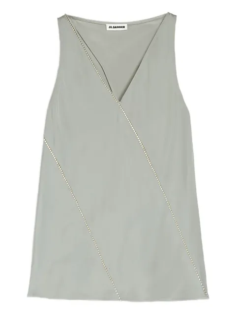 Jil Sander V-neck top with crystal Green J01NC0176J65022