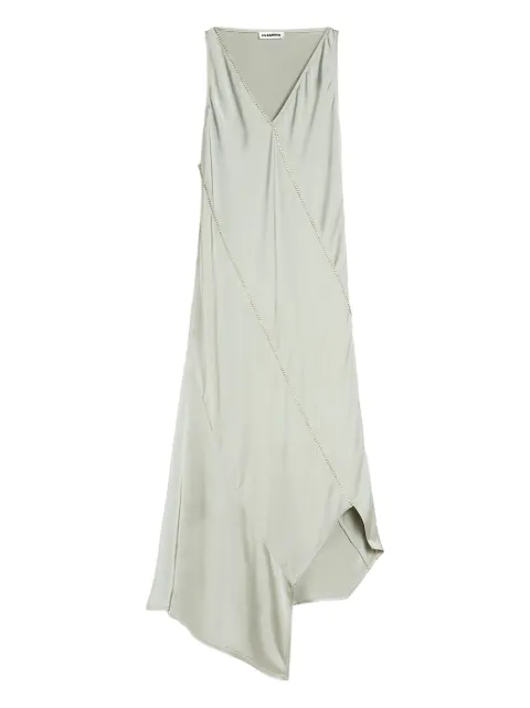 Jil Sander crystal V-neck dress Neutrals J01CT0268J65022