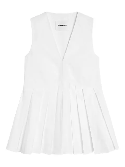 Jil Sander pleated cotton poplin top White J01NC0178J45001