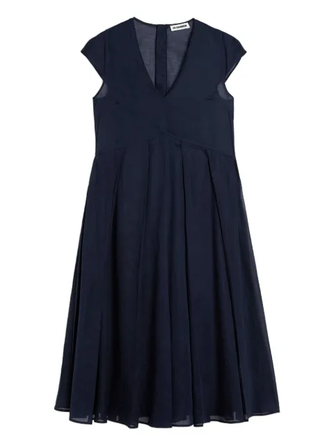 Jil Sander cotton organdy pleated dress Blue J02CT0594J45326