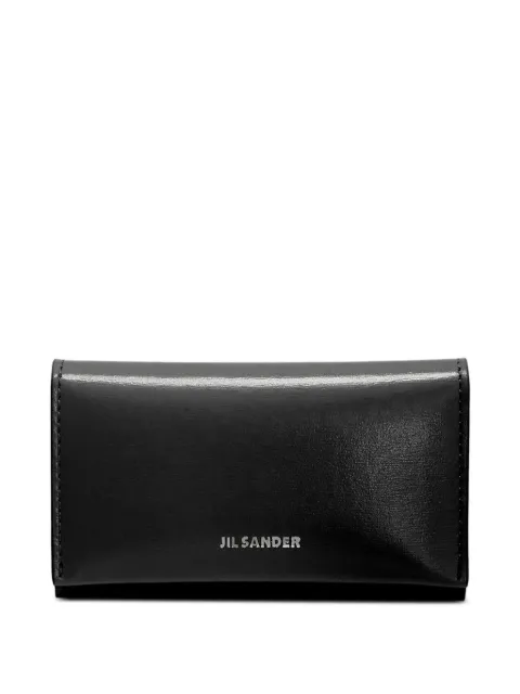 Jil Sander embossed keyrings leather key pouch Black J10VL0034P4840001