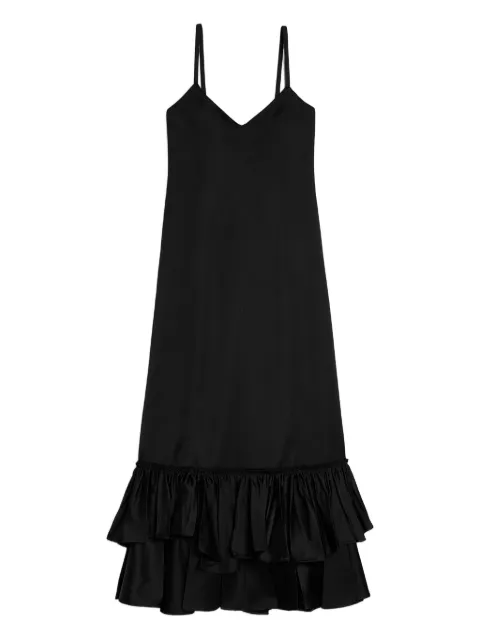 Jil Sander silk blend ruffle dress Black J02CT0576J65350