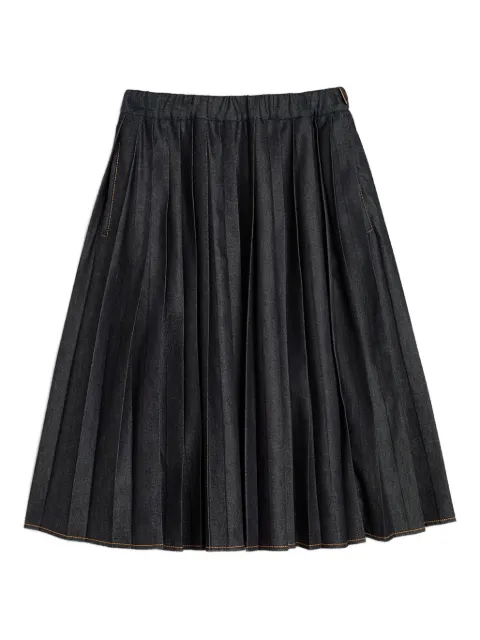 Jil Sander lightweight denim pleated skirt Grey J40MA0180J46664